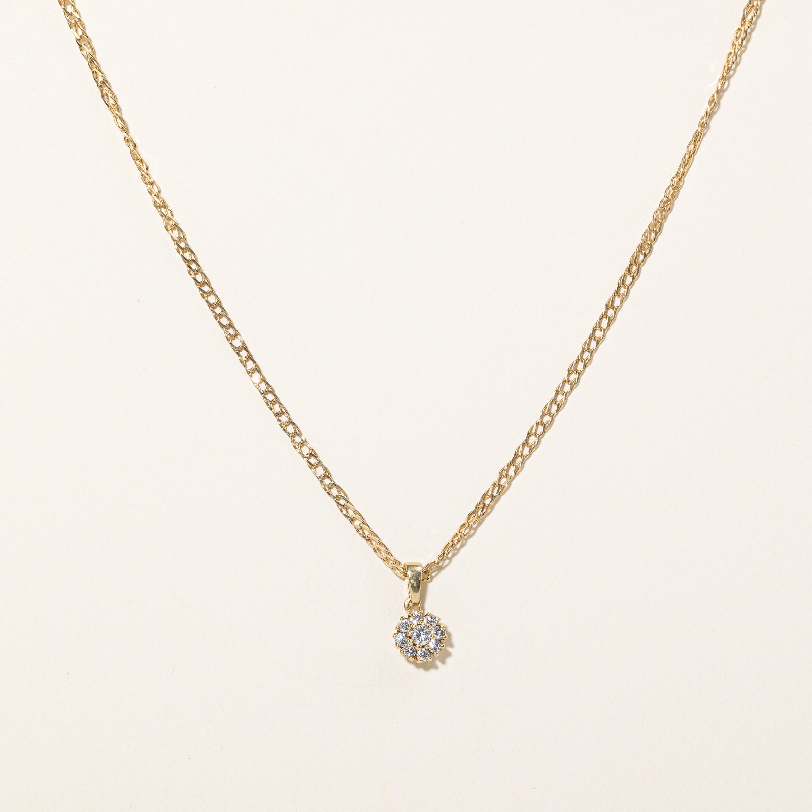 Diamond Flower Pendant & Necklace | 0.39ctw | 19.5" |