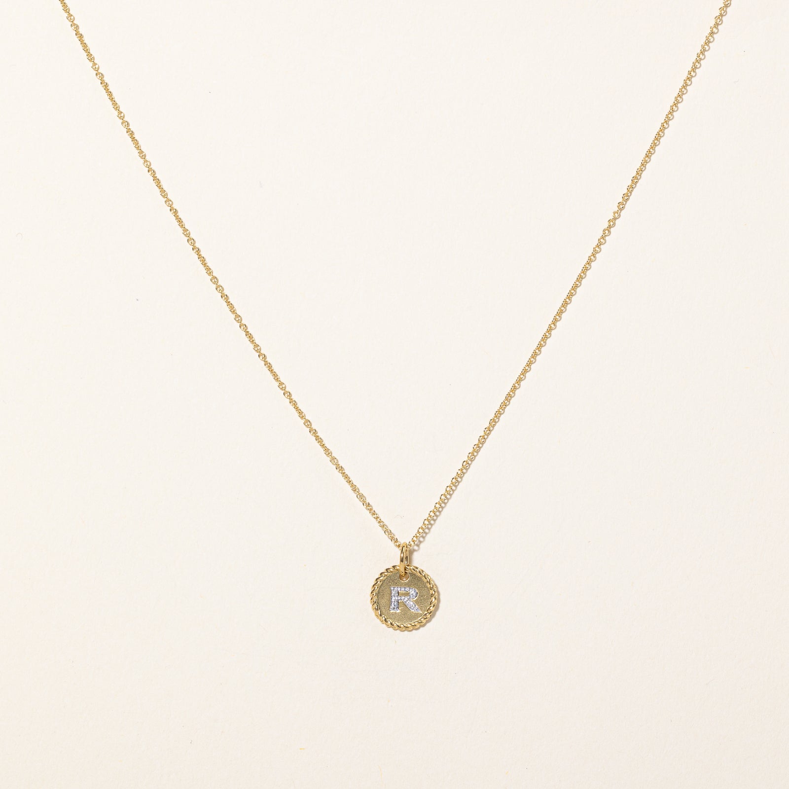 Diamond 'R' Pendant & Necklace | 0.01ctw | 18" |