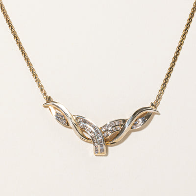 Diamond Scoop Necklace | 0.80ctw | 17.5
