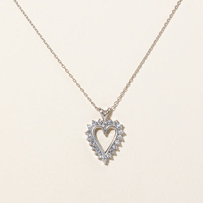 Diamond Heart Pendant & Necklace | 0.54ctw | 21.5
