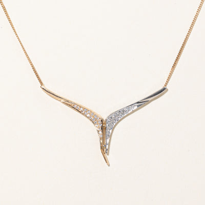 Diamond Two Tone Pendant Necklace | 0.20ctw | 16