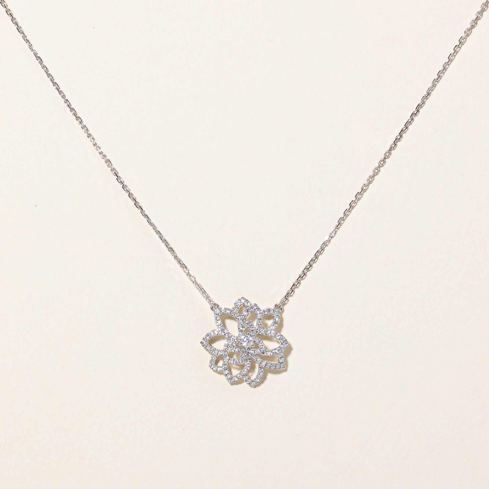 Diamond Flower Pendant Necklace | 0.35 | 18" |