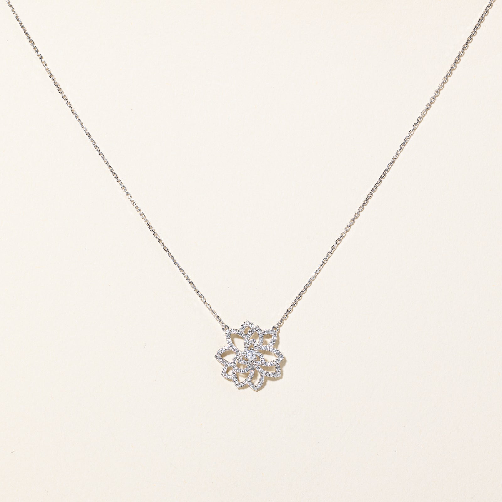 Diamond Flower Pendant Necklace | 0.35 | 18" |