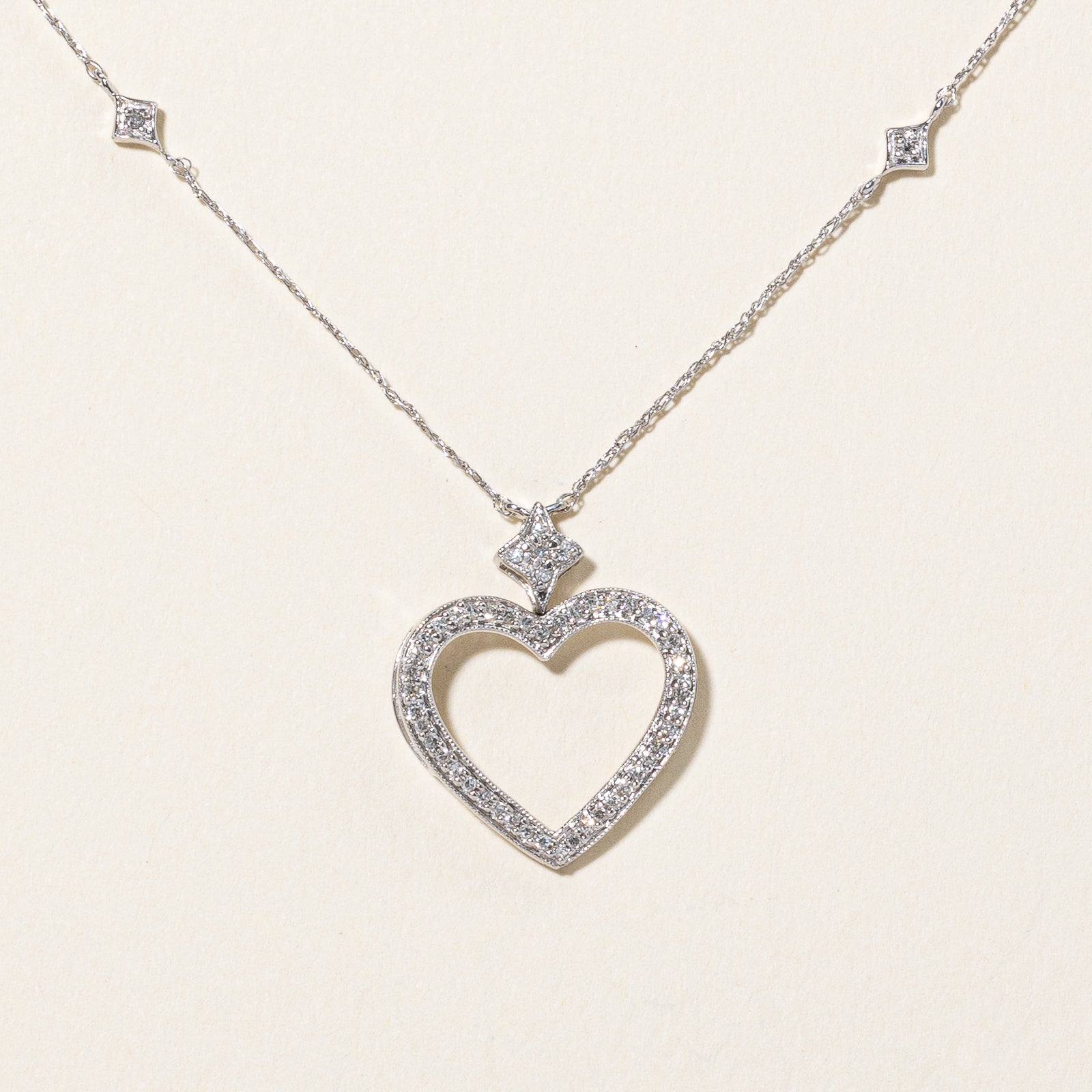 Diamond Heart Pendant Necklace | 0.17ctw | 21" |