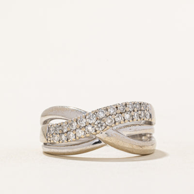 Diamond Crossover Ring | 0.48ctw | SZ 7 |
