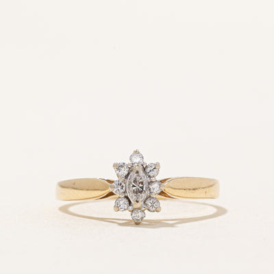 Diamond Flower Ring | 0.13ctw | SZ 4.5 |