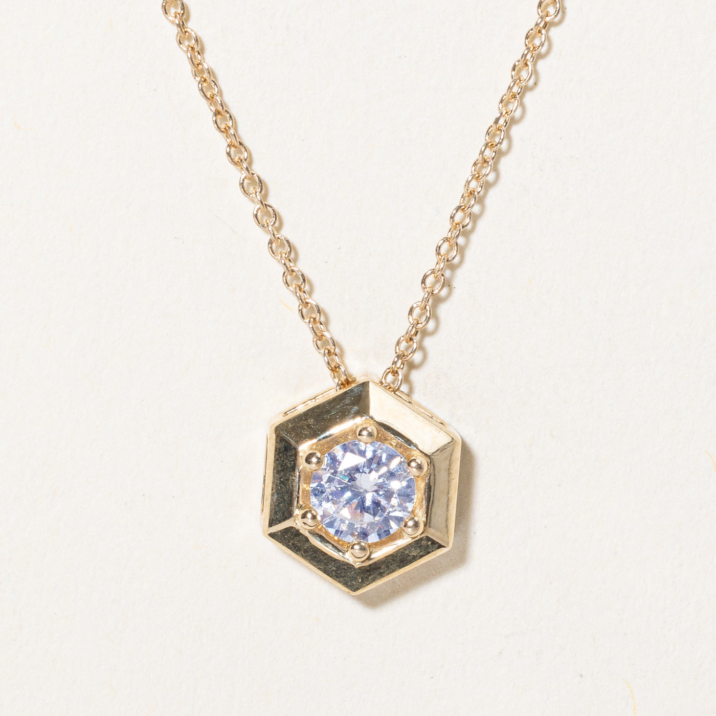 '100 Ways' GIA Certified Diamond Hexagon Bezel Pendant Necklace | 0.40ct | 18" |