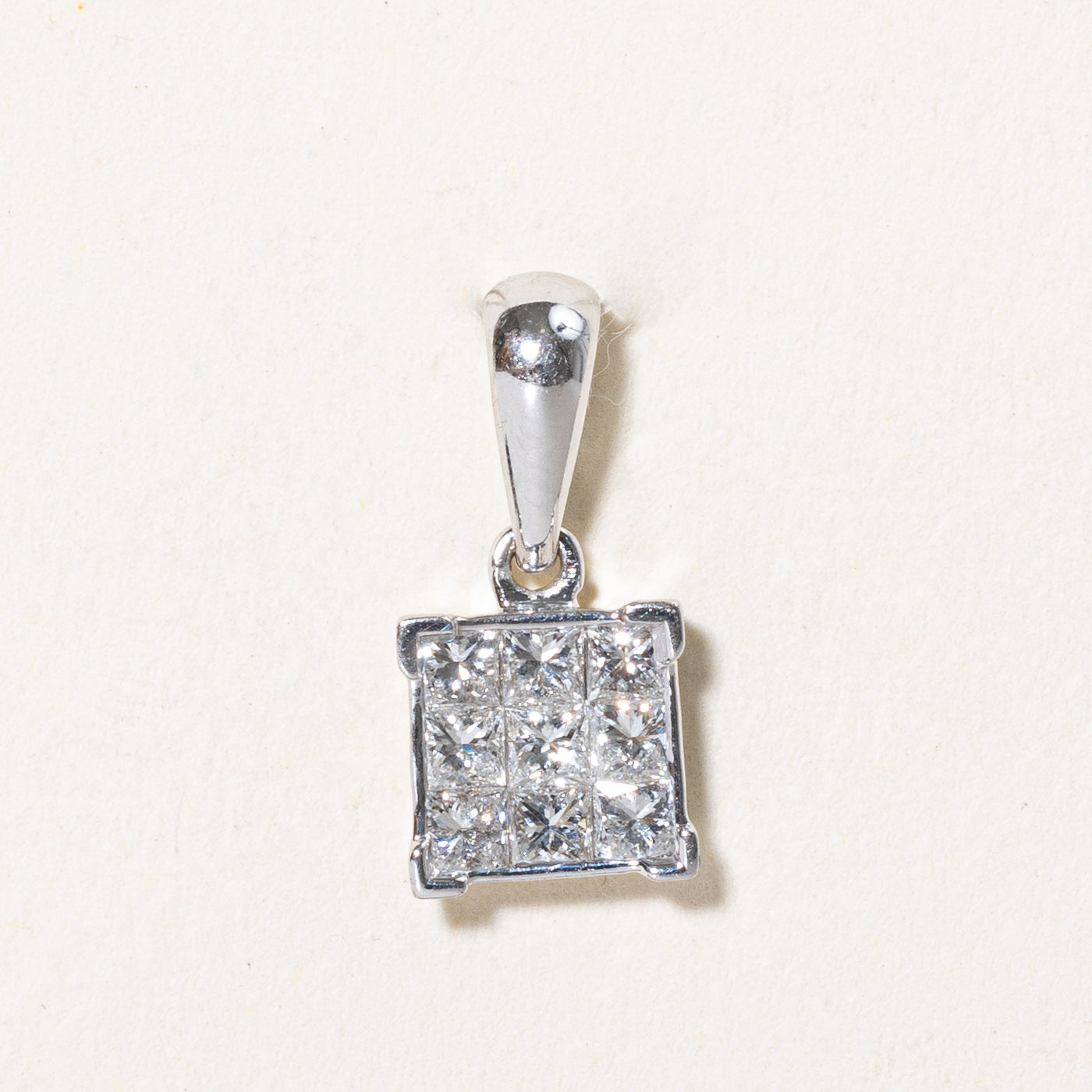 Illusion Set Princess Cut Diamond Pendant | 0.50ctw |