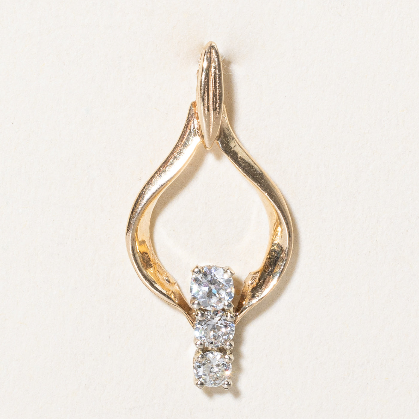 Pendentif en diamant taille ancienne européenne | 0,21 ct | 