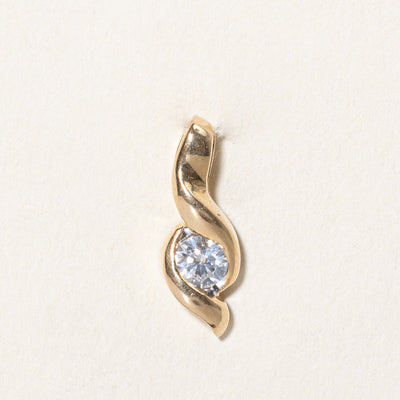 Semi Bezel Diamond Swirl Pendant | 0.19ct |