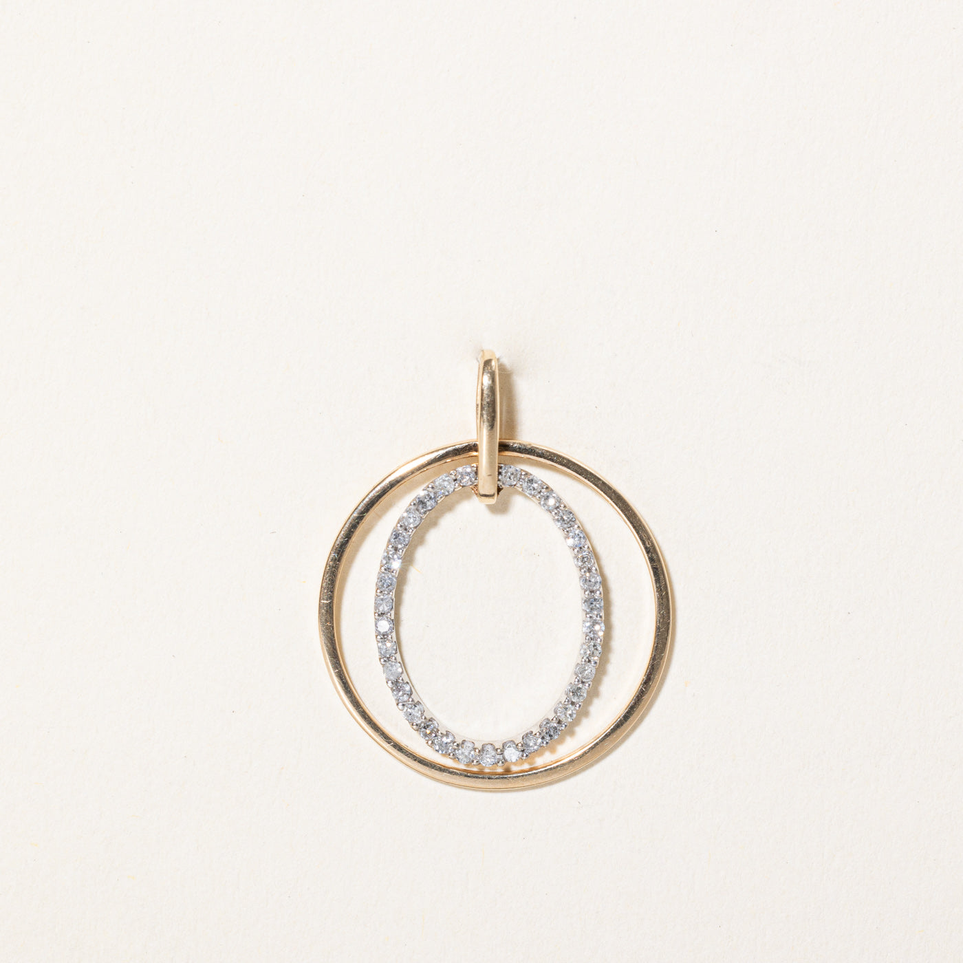 Pavé Set Diamond Oval Pendant | 0.24ctw |