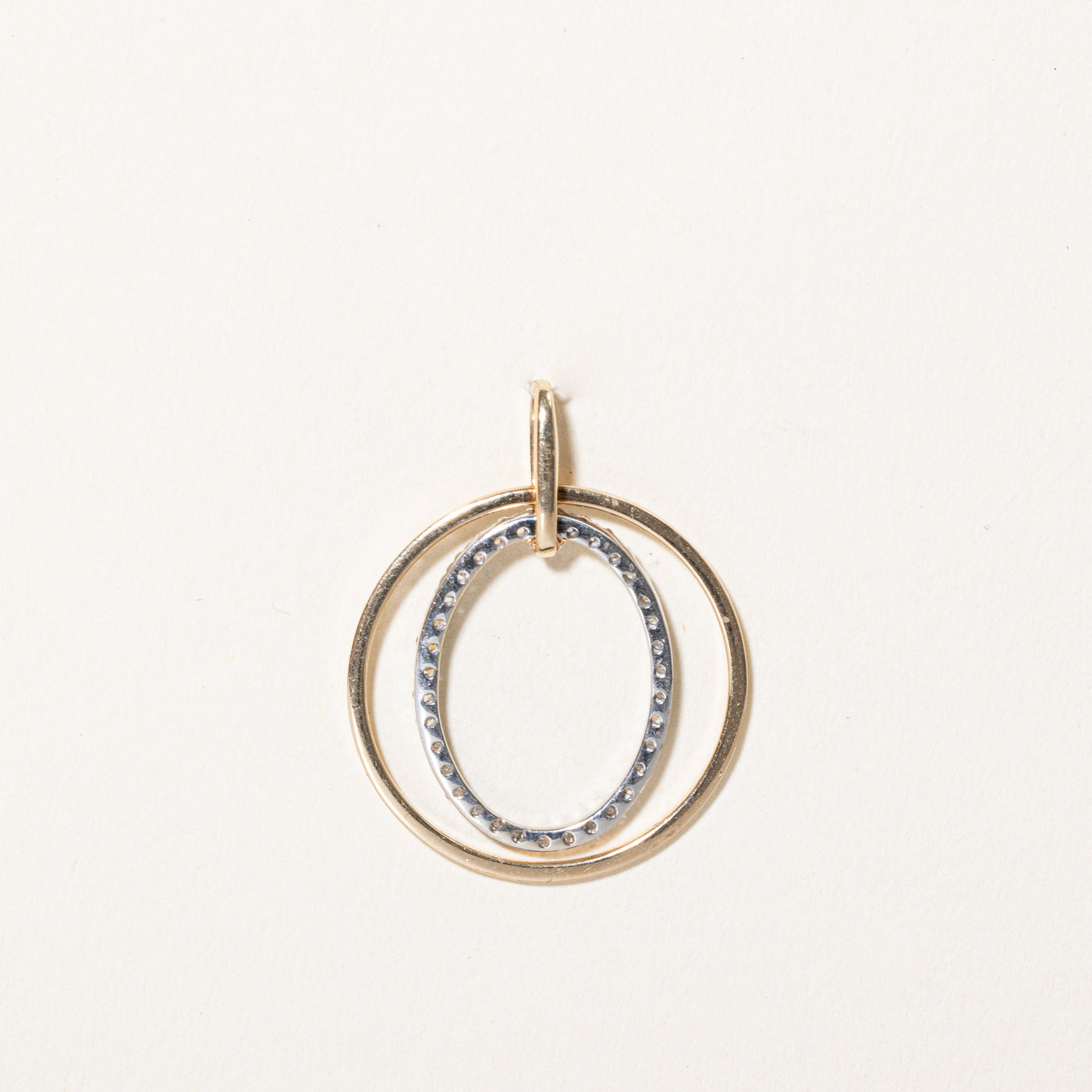 Pavé Set Diamond Oval Pendant | 0.24ctw |