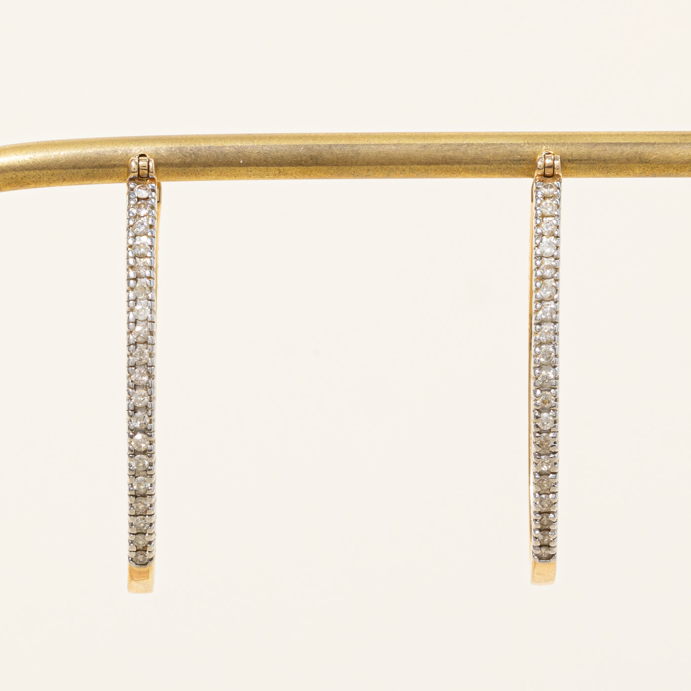 Diamond Oval Hoop Earrings | 0.38ctw |