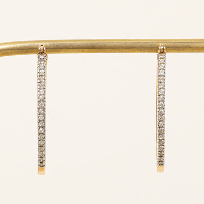 Diamond Oval Hoop Earrings | 0.38ctw |