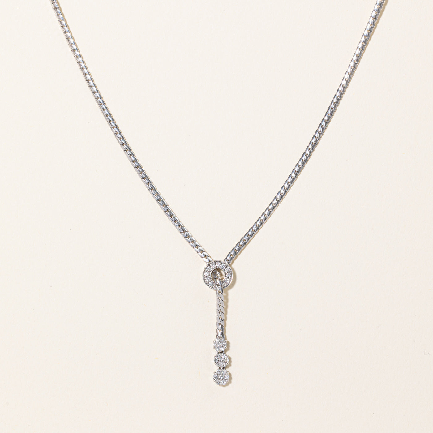 Diamond Drop Lariat Necklace | 0.30ctw | 18" |