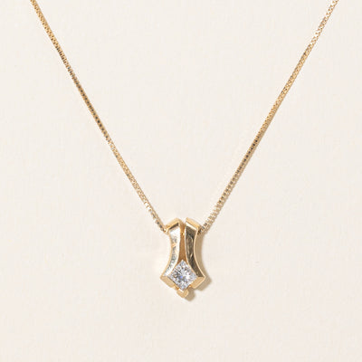 Princess Cut Diamond Pendant Necklace | 0.19ct | 18