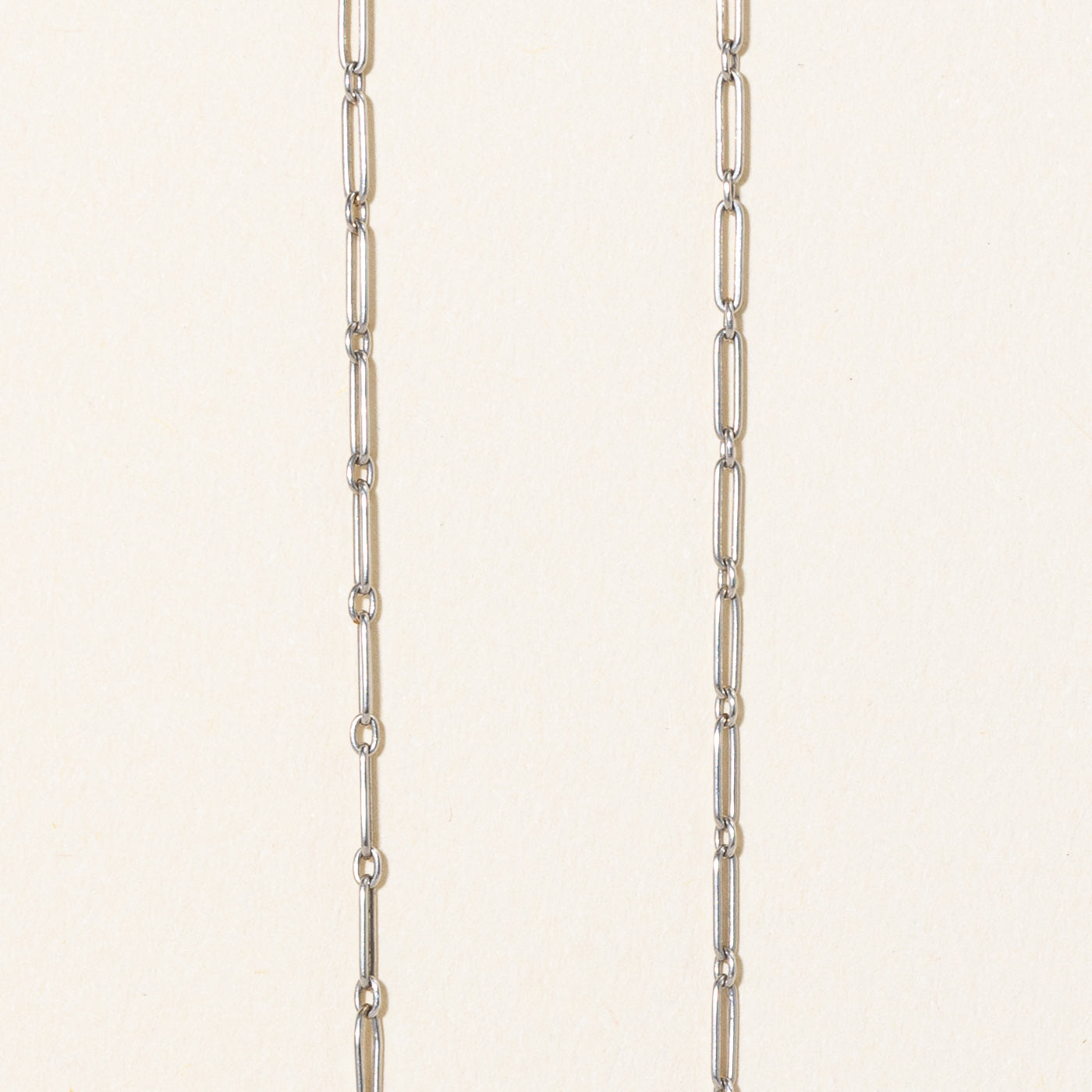 Chaîne en platine à motif trombone modifié | 14" | 
