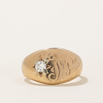 Star Set Diamond Initial Ring | 0.11ct | SZ 3.25 |