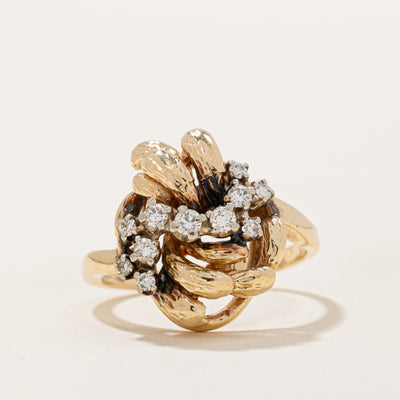Diamond Textured Cocktail Ring | 0.36ctw | SZ 8.25 |