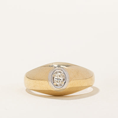 Oval Cut Diamond Dome Ring | 0.11ct | SZ 10.5 |