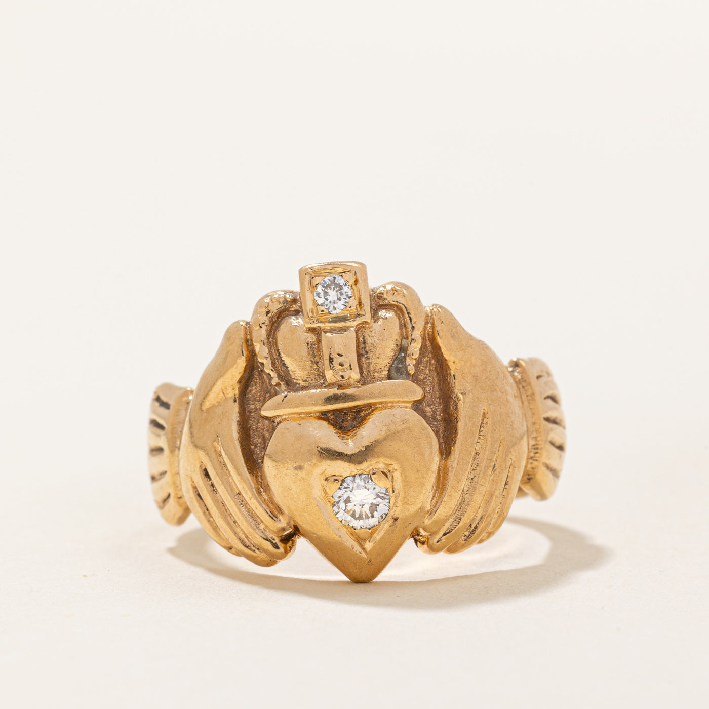 Diamond Claddagh Ring | 0.12ctw | SZ 8 |