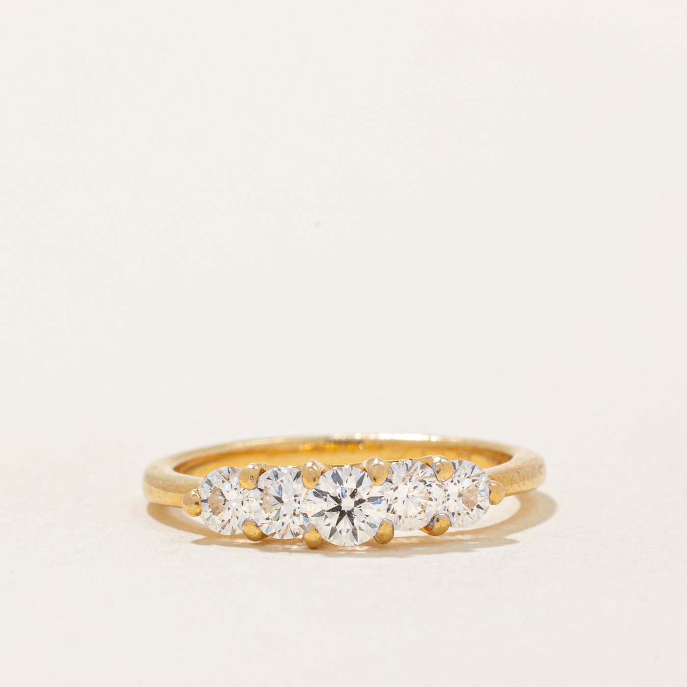 Bague cinq diamants | 0,50 ct au total | Taille 3,5 | 