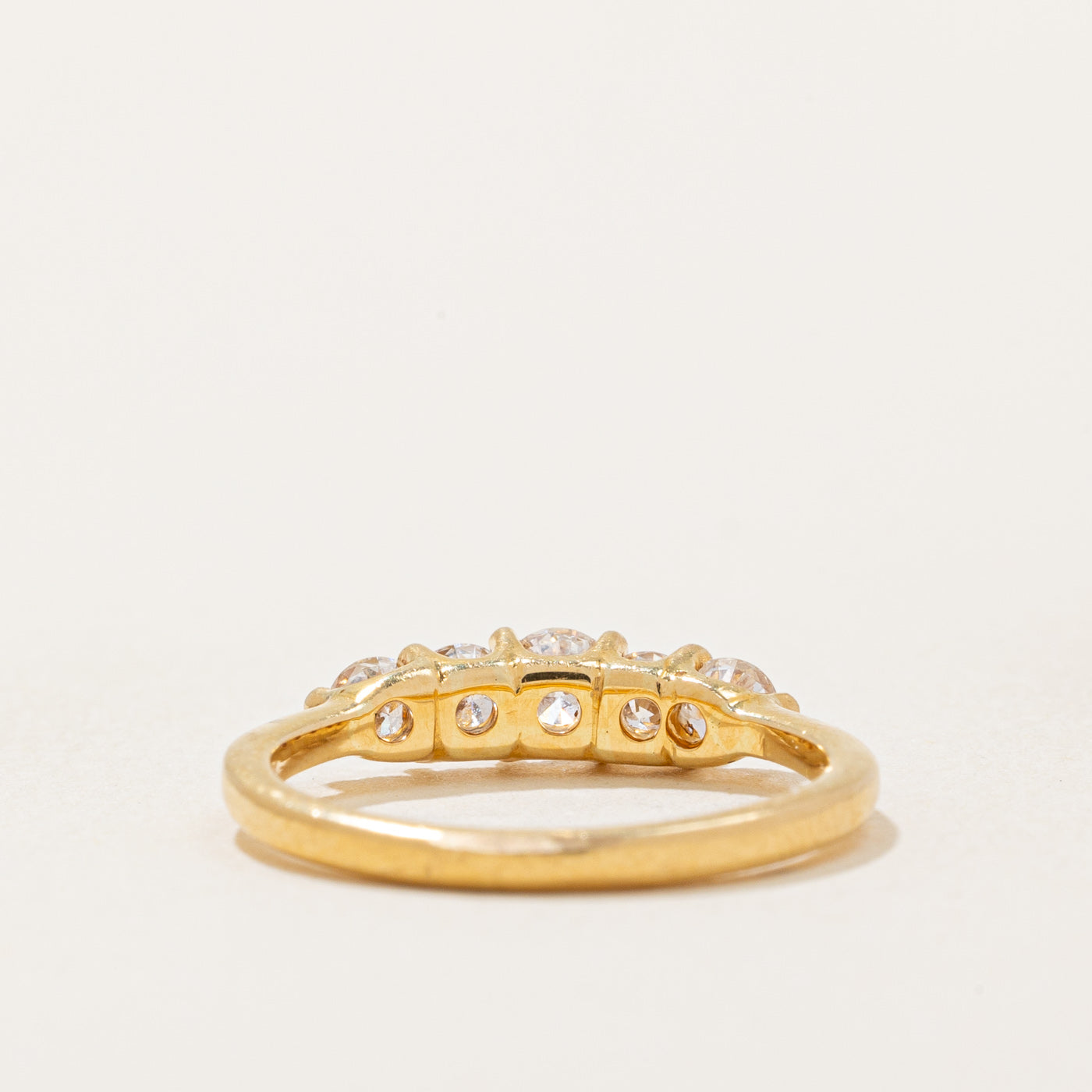 Bague cinq diamants | 0,50 ct au total | Taille 3,5 | 