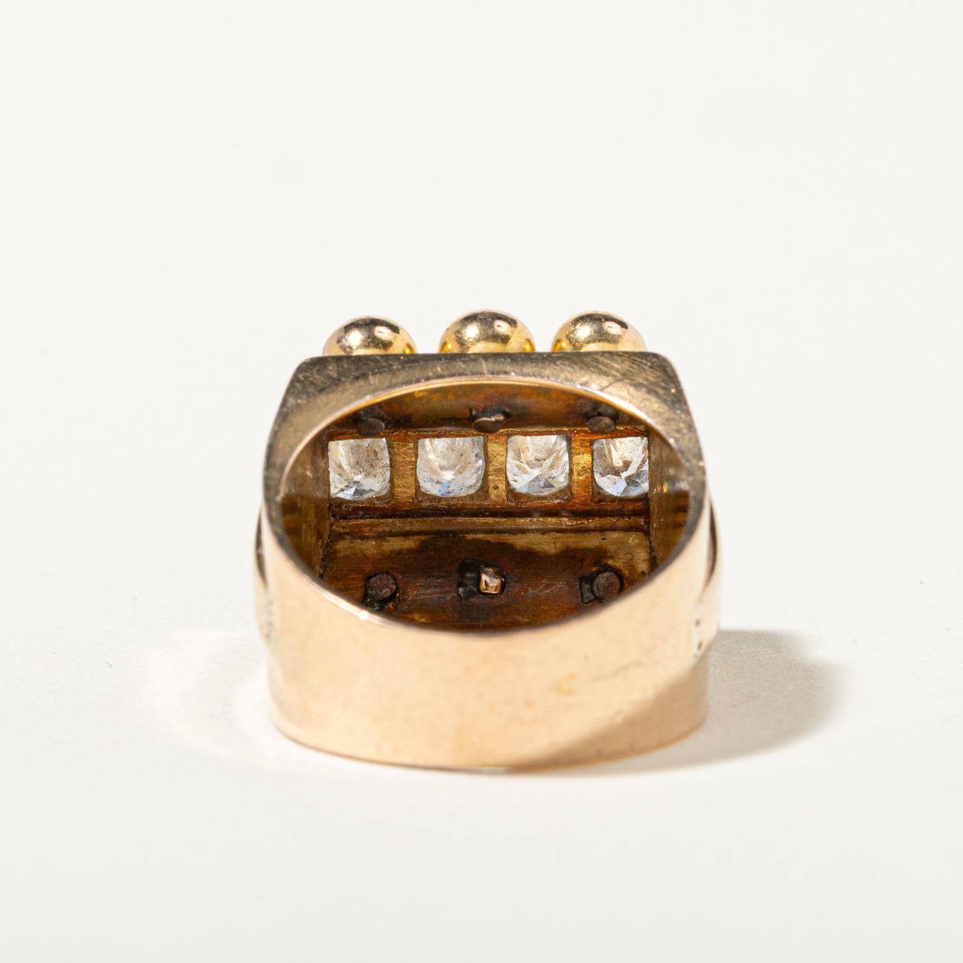 18k Four Stone Diamond Abstract Bauble Ring | 0.89ctw | SZ 6
