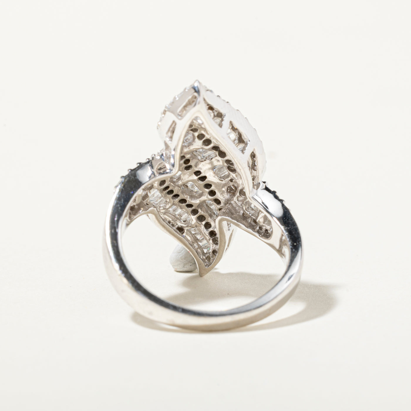 14k Diamond Crossover Cluster Ring | 1.96ctw | SZ 8