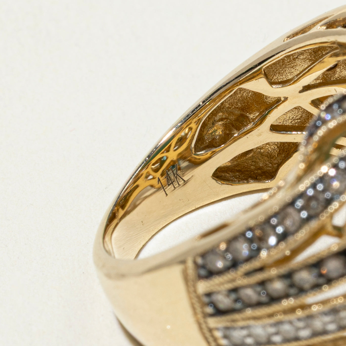 14k Multi-Gemstone & Diamond Scrollwork Cocktail Ring | 1.27ctw | SZ 7