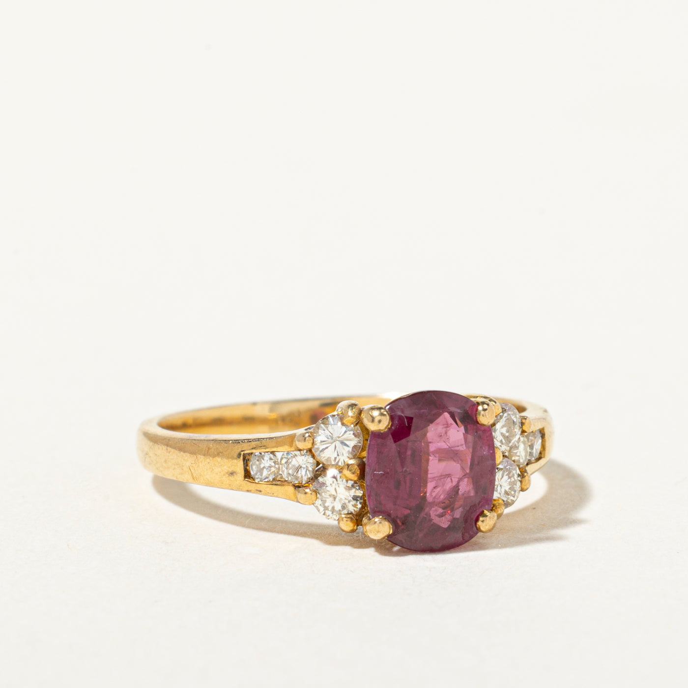 18k Ruby & Diamond Cathedral Ring | 1.17ct, 0.30ctw | SZ 7.25