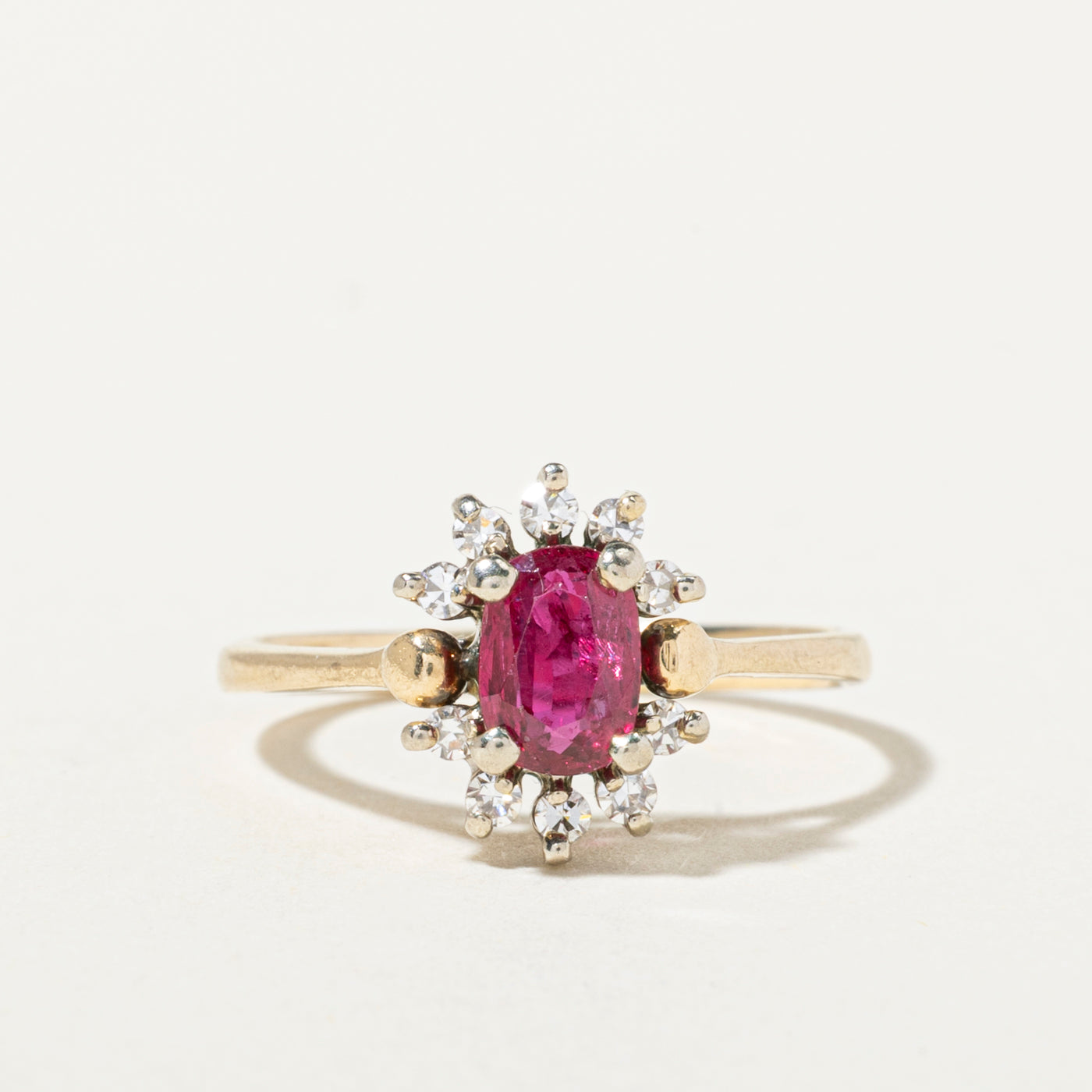 14k Ruby & Diamond Petal Ring | 0.53ct, 0.15ctw | SZ 4.75