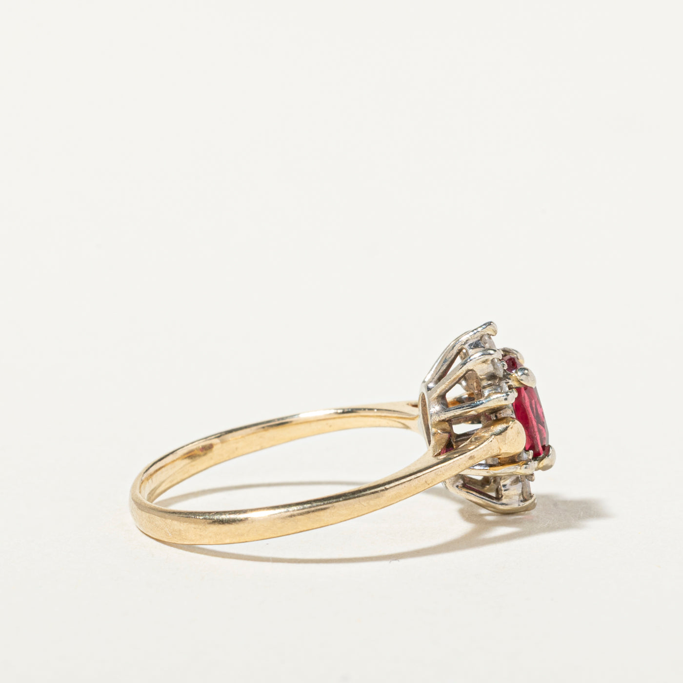 14k Ruby & Diamond Petal Ring | 0.53ct, 0.15ctw | SZ 4.75