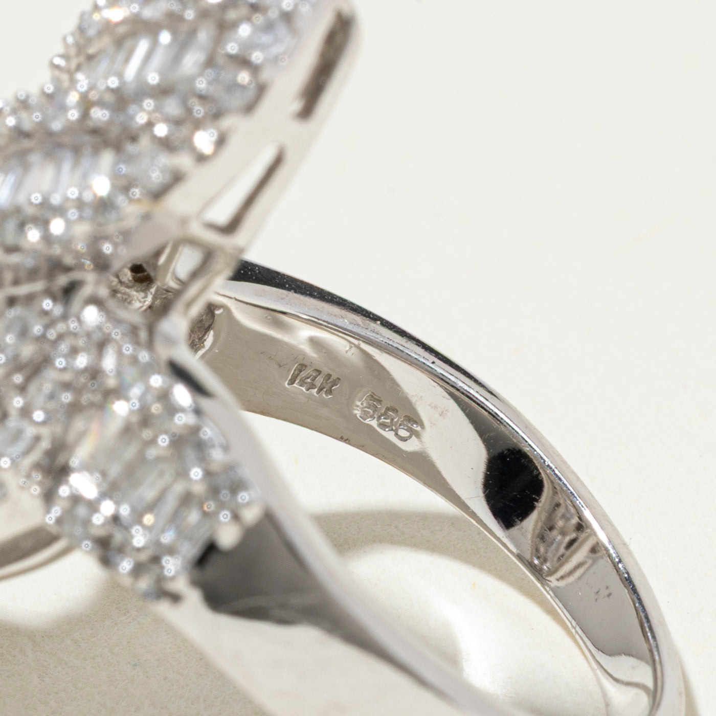14k Diamond Crossover Cluster Ring | 1.96ctw | SZ 8