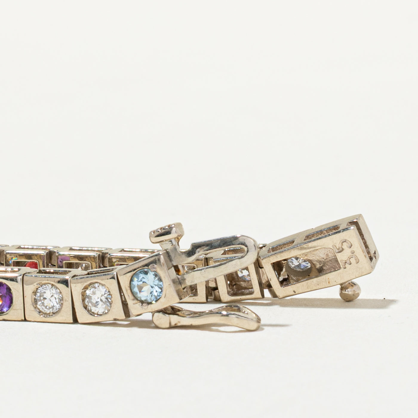 14k Rainbow Multi-Gemstone & Diamond Bracelet | 1.28ctw, 1.75ctw