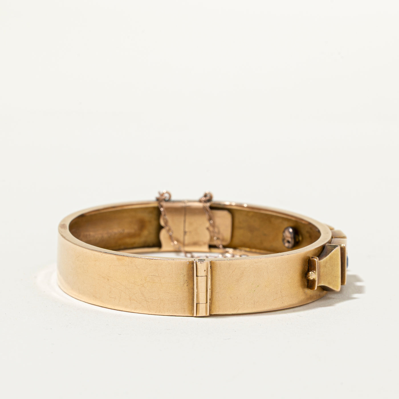 18k Sapphire & Diamond Buckle Bangle | 0.35ctw, 0.22ct | 7"