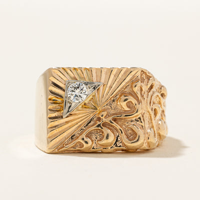 Diamond Textured Cocktail Ring | 0.14ct | SZ 9.5 |