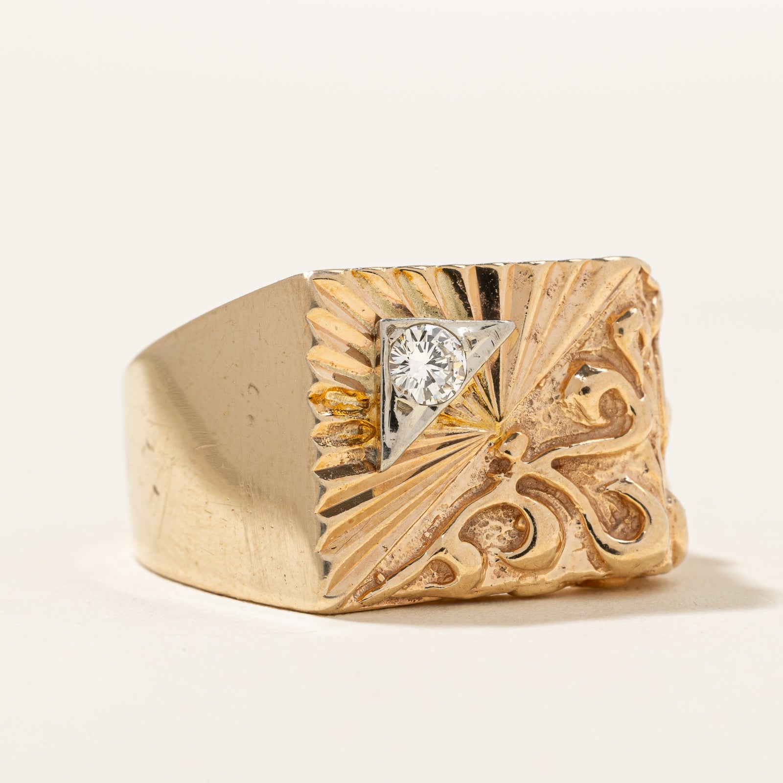 Diamond Textured Cocktail Ring | 0.14ct | SZ 9.5 |