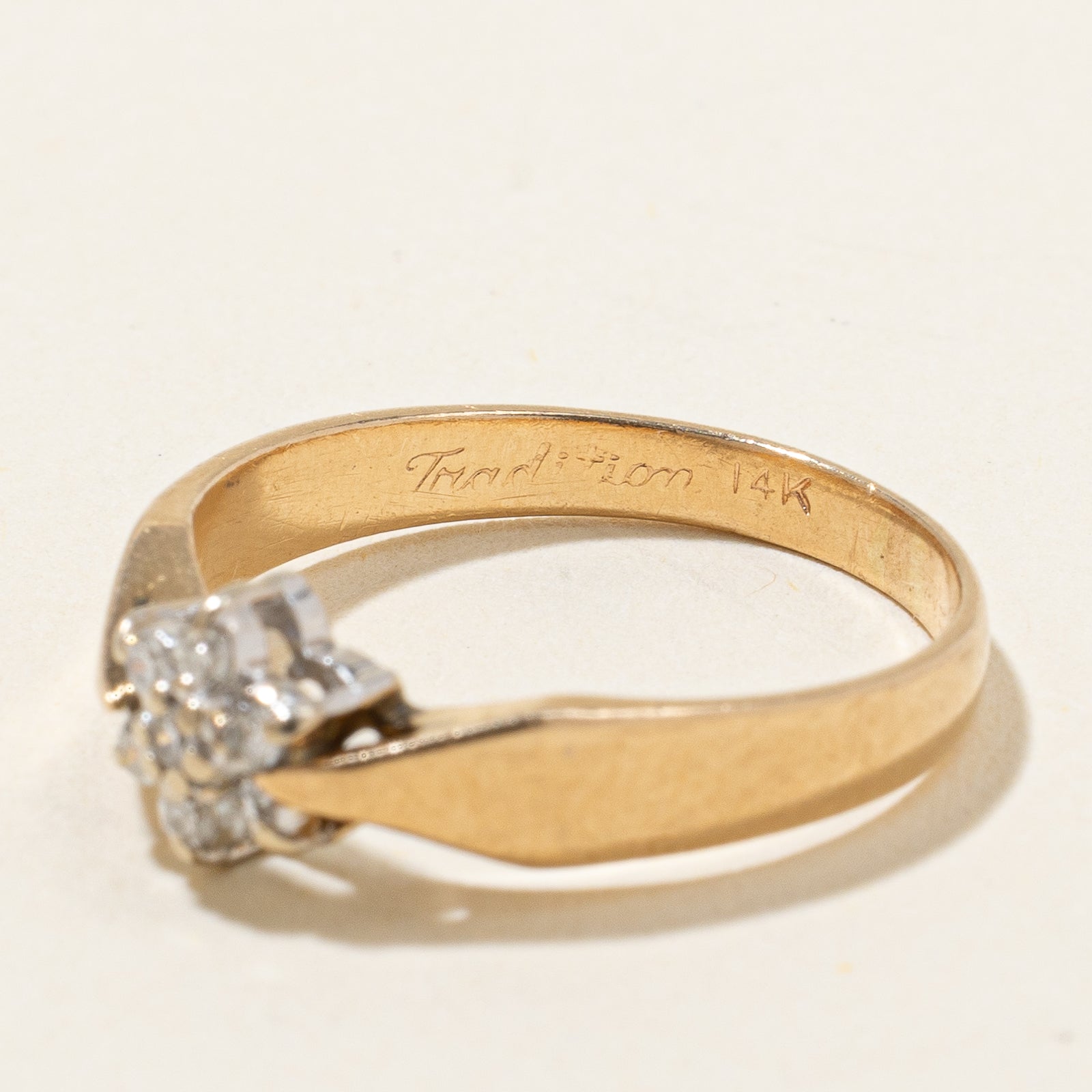 Diamond Cluster Flower Ring | 0.10ctw | SZ 5.5 |