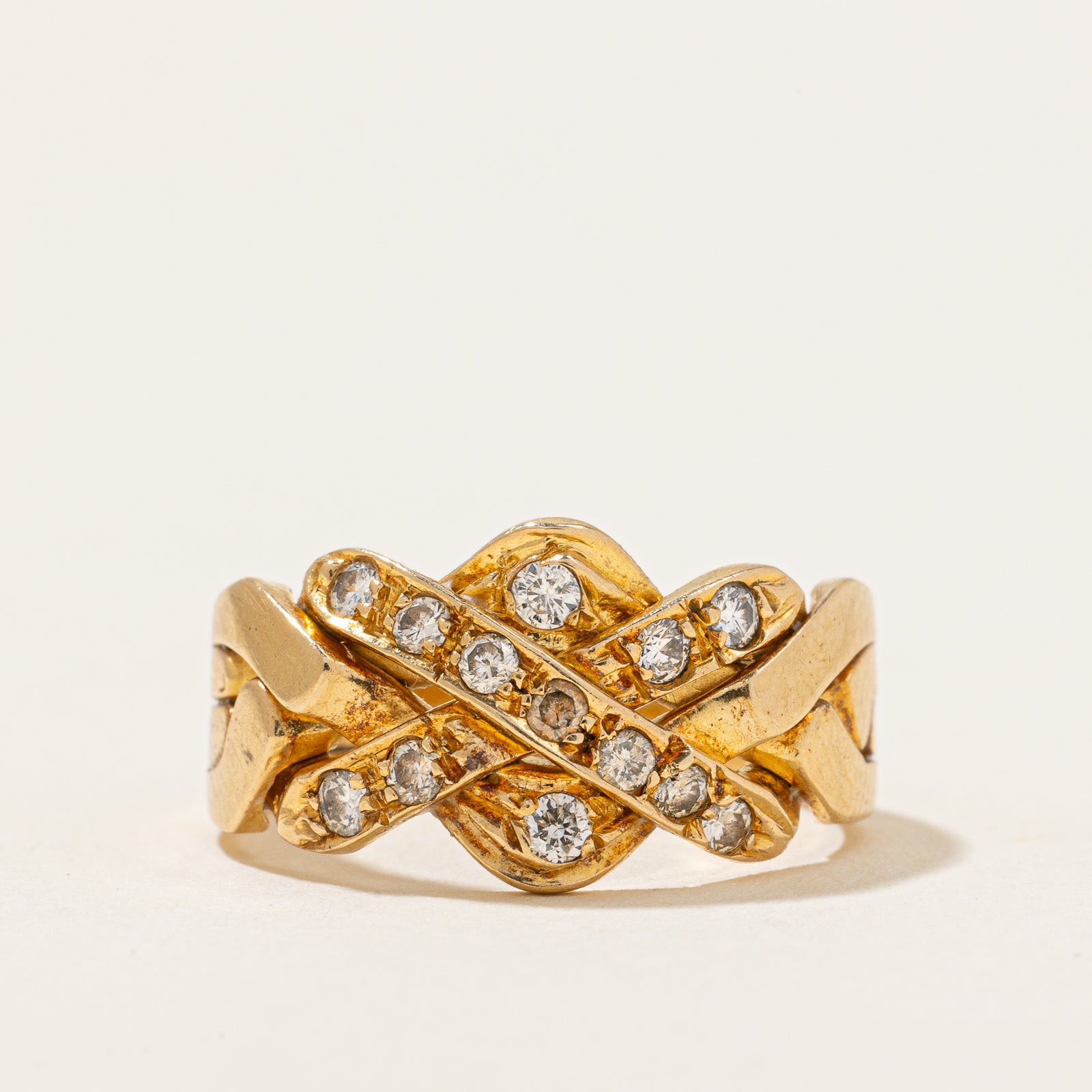Bague puzzle en diamant | 0,22 ct | Taille 4,5 |