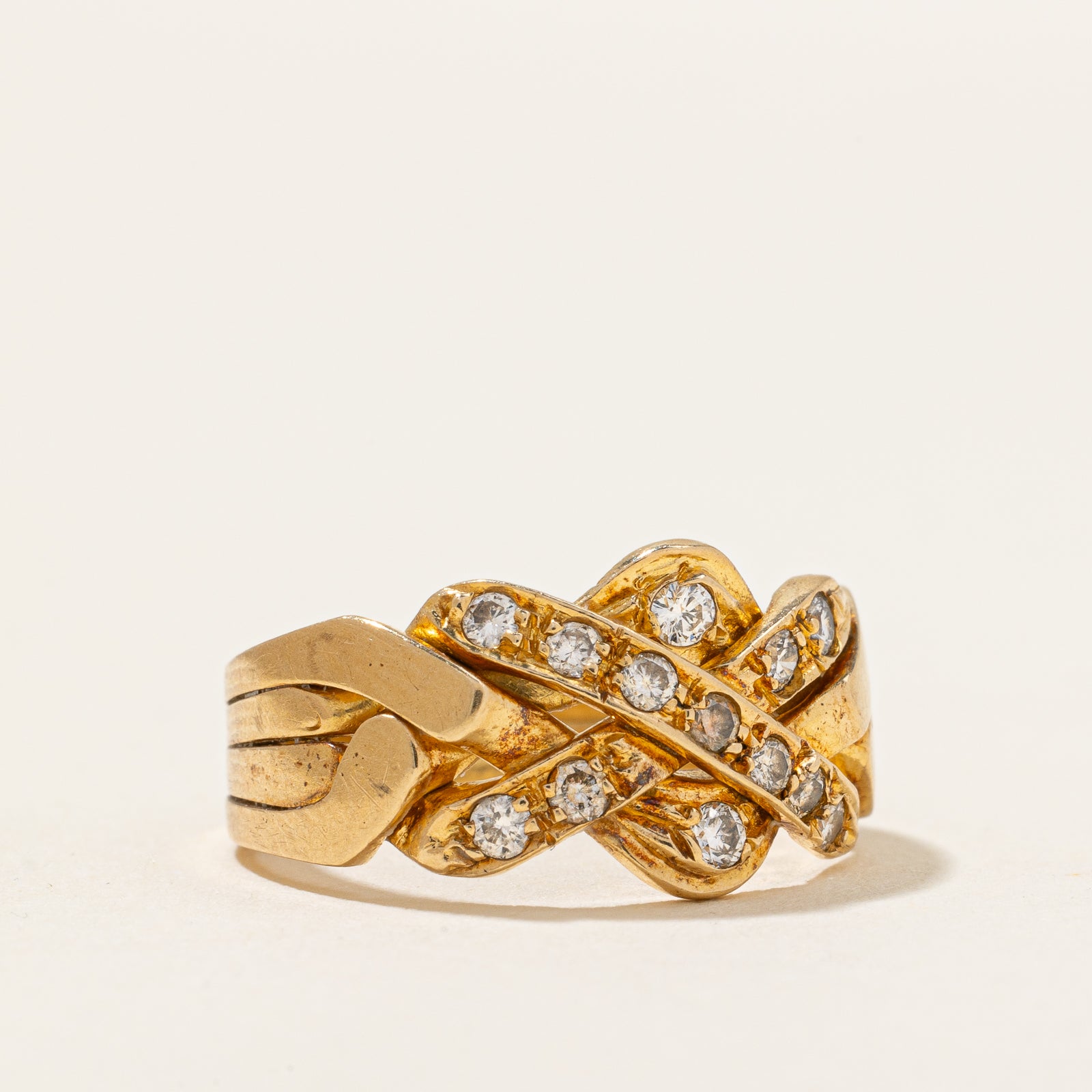 Bague puzzle en diamant | 0,22 ct | Taille 4,5 |