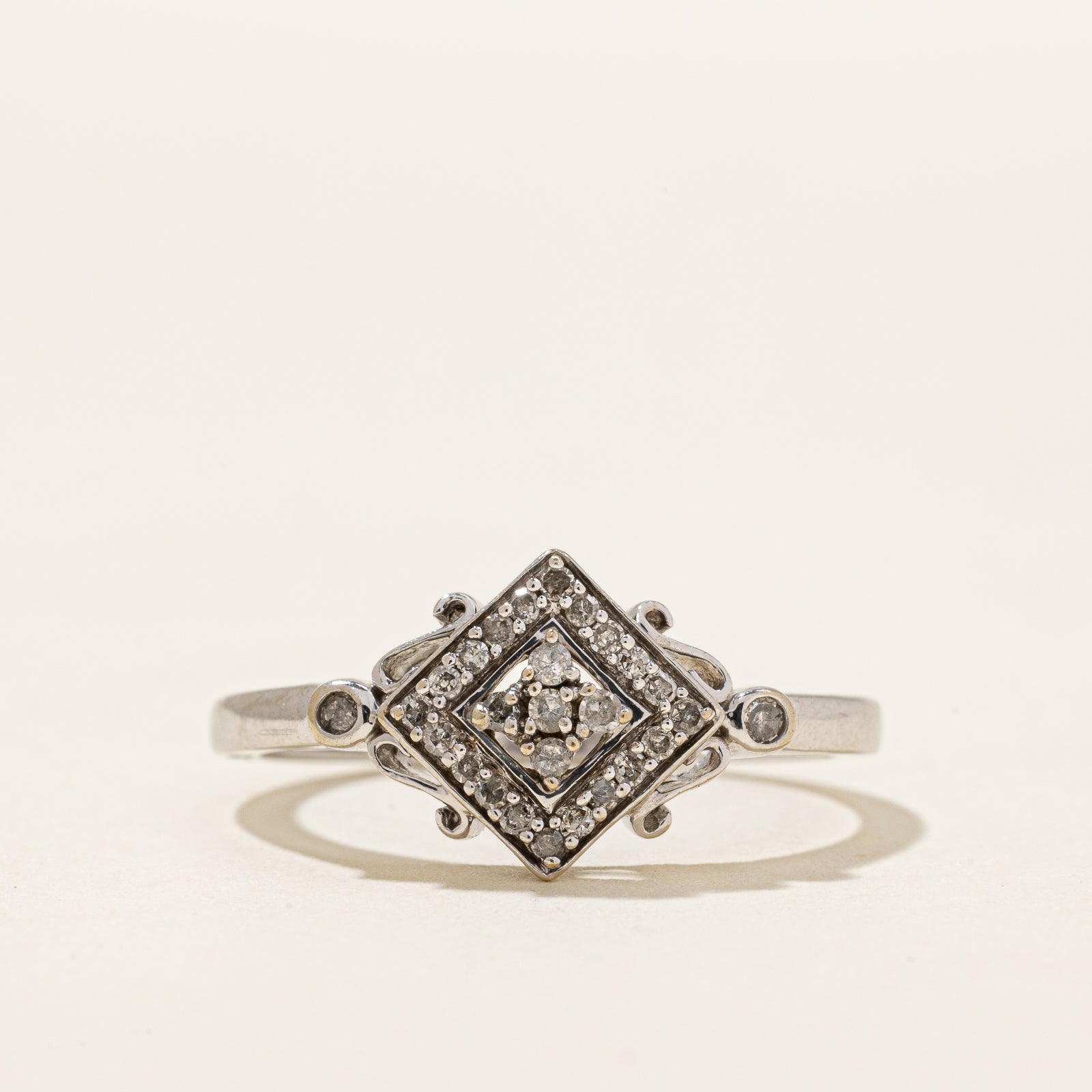 Bague ornée de diamants | 0,17 ct | Taille 7,5 | 