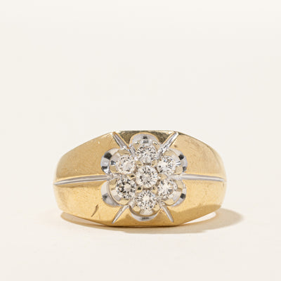 Vintage Diamond Cluster Flower Ring | 0.44ctw | SZ 8.5 |
