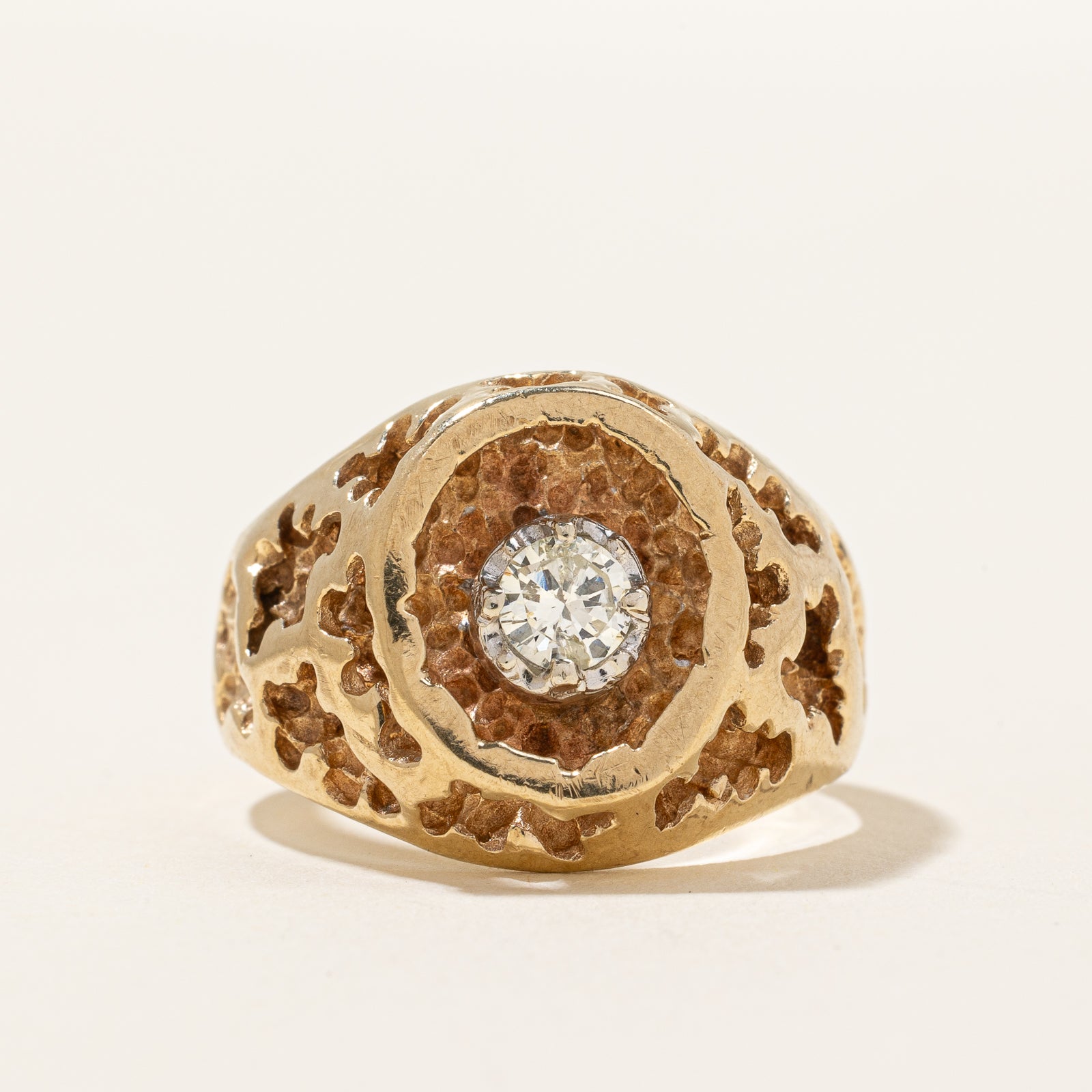 Diamond Textured Cocktail Ring | 0.26ctw | SZ 9.25 |
