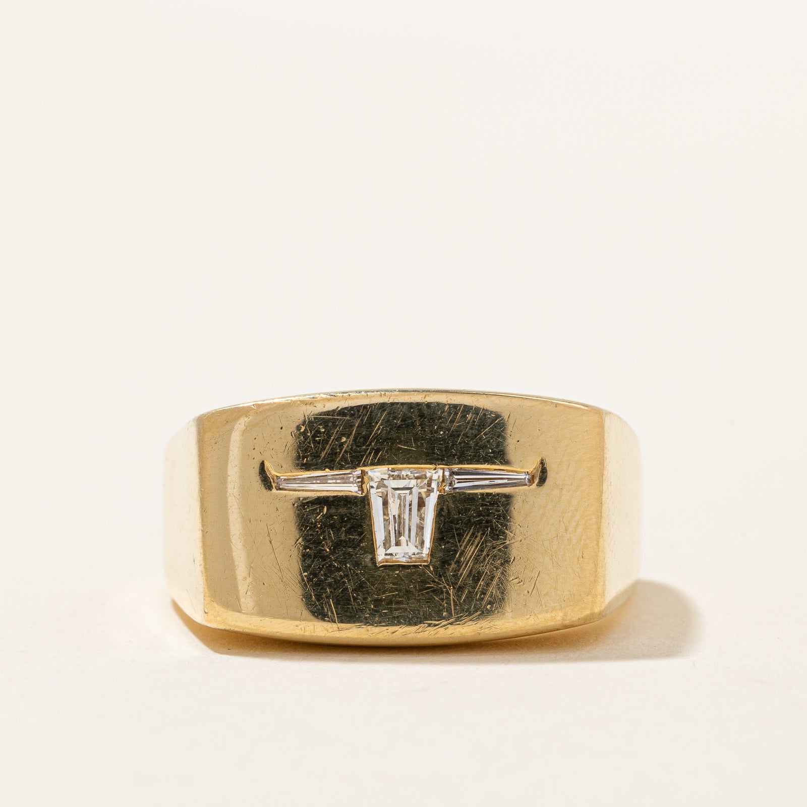 Bague taureau en diamant | 0,27 ct | Taille 9 | 