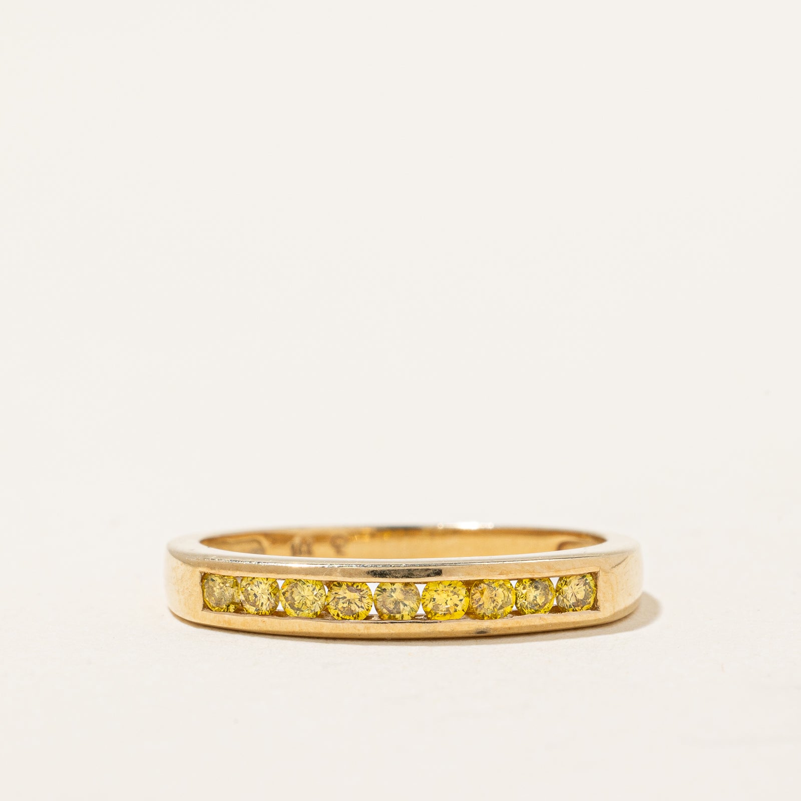Channel Set Treated Yellow Diamond Ring | 0.22ctw | SZ 6 |