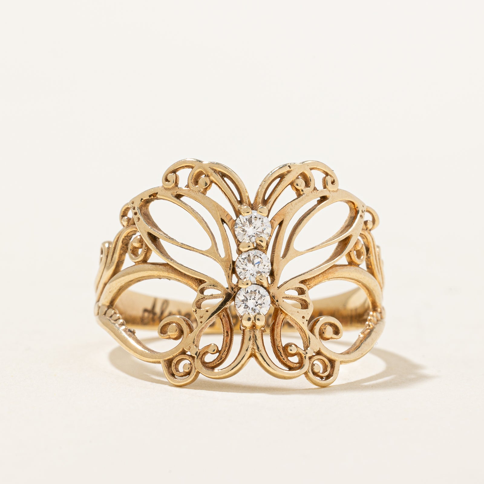 Diamond Butterfly Ring | 0.18ctw | SZ 8.75 |