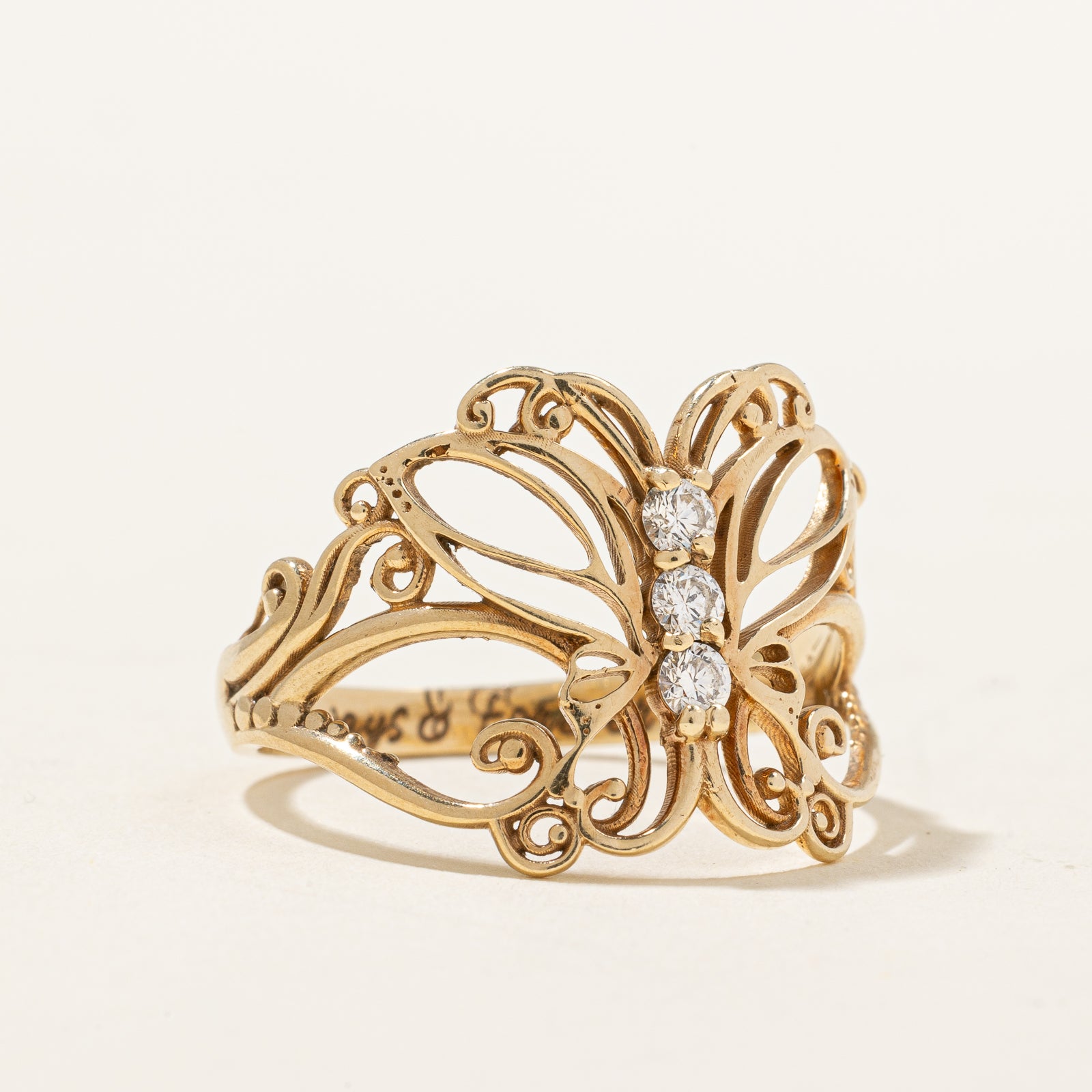 Diamond Butterfly Ring | 0.18ctw | SZ 8.75 |