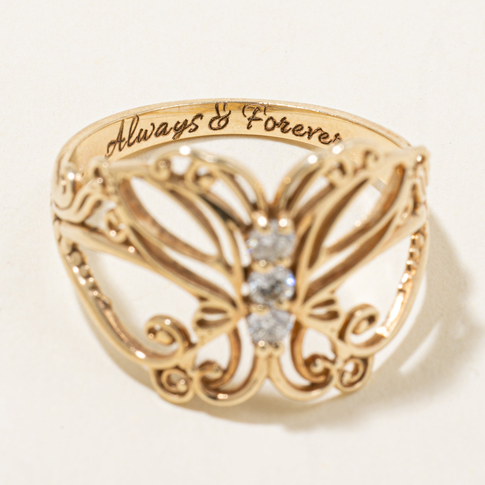 Diamond Butterfly Ring | 0.18ctw | SZ 8.75 |