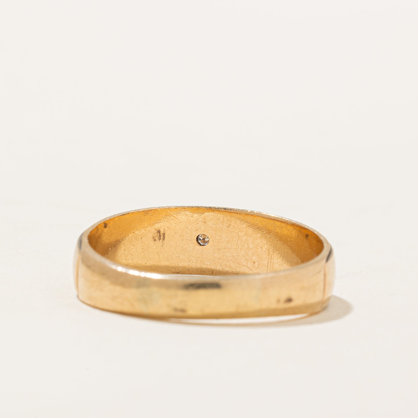 Bague gravée de diamants | 0,01 ct | Taille 9,25 | 